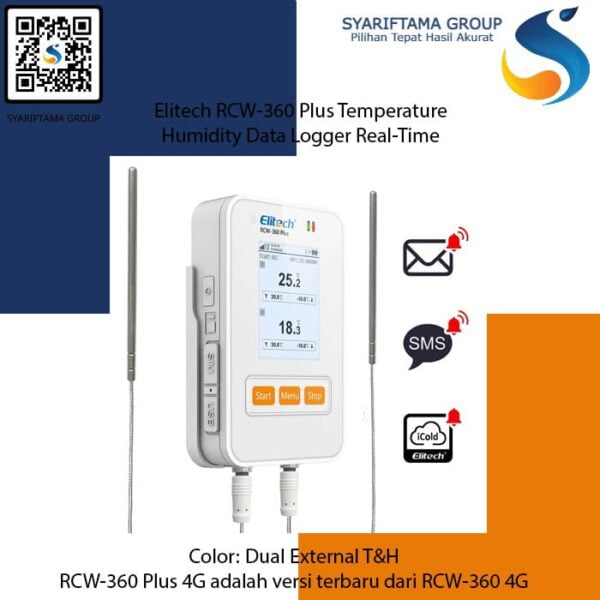Elitech RCW-360 Plus Temperature Humidity Data Logger Real-Time