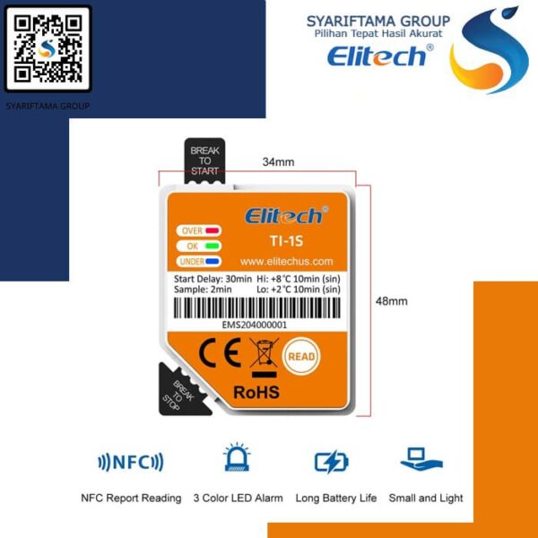 Elitech TI-1S NFC Temperature Label Disposable